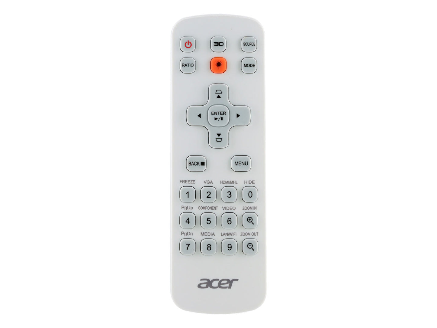 Acer Laser Fernbedienung MC.JMV11.007, MC.JMV11.F07, J-25030 - Ersetzt auch MC.JMV11.00G J-25010 - A1200, H6530BD, P5230, P1650, P5530, P5630, S1286H, X1223H, X1323WH etc. - Bild 3