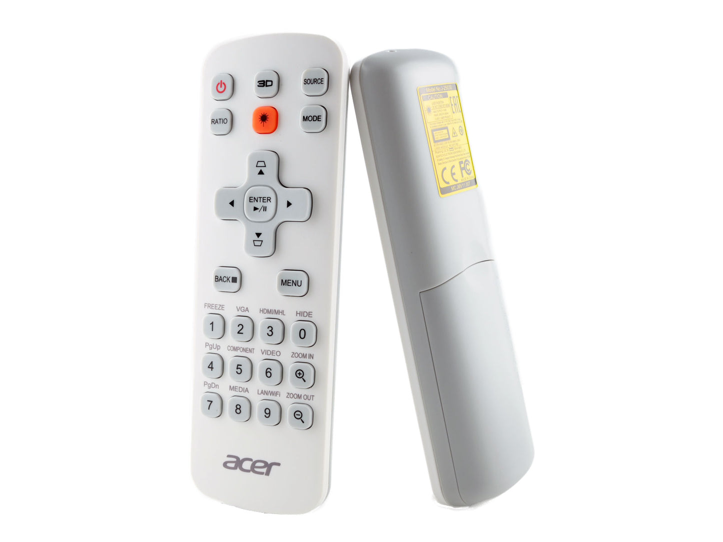 Acer Laser Fernbedienung MC.JMV11.007, MC.JMV11.F07, J-25030 - Ersetzt auch MC.JMV11.00G J-25010 - A1200, H6530BD, P5230, P1650, P5530, P5630, S1286H, X1223H, X1323WH etc. - Bild 1