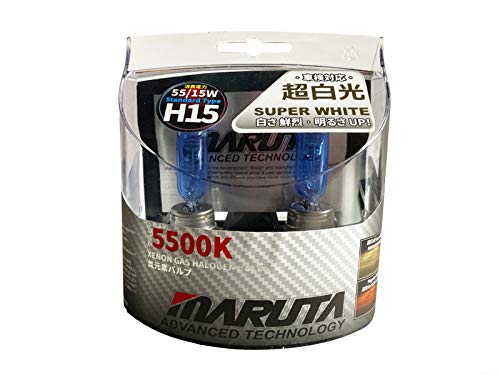 MARUTA SUPER WHITE H15 55/15W Halogenlampe für Fernlicht & Tagfahrlicht, 5500K Xenon-Effekt, langlebige Xenon-Gas Quarzglas Birne, ECE geprüft - Bild 9