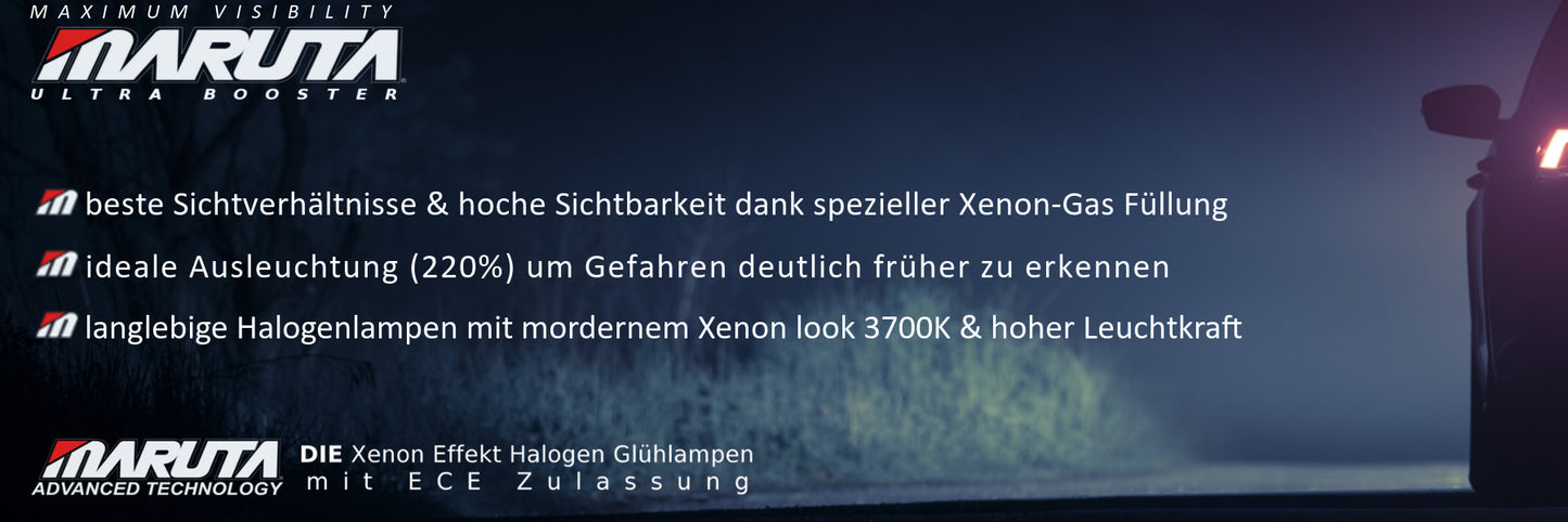 MARUTA H7 55W ULTRA BOOSTER - 220% Maximum Visibility - designed in Japan - Scheinwerfer, Abblendlicht, langlebige hochwertige Xenon-Gas Quarzglas Birne, ECE Prüfzeichen - Bild 6
