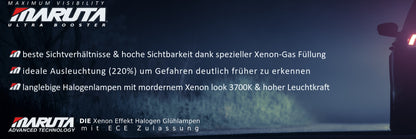 MARUTA H7 55W ULTRA BOOSTER - 220% Maximum Visibility - designed in Japan - Scheinwerfer, Abblendlicht, langlebige hochwertige Xenon-Gas Quarzglas Birne, ECE Prüfzeichen - Bild 6