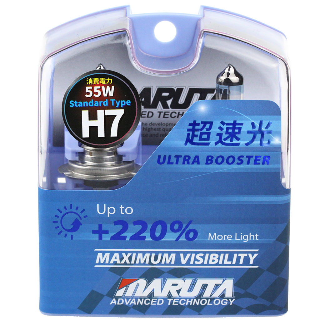 MARUTA H7 55W ULTRA BOOSTER - 220% Maximum Visibility - designed in Japan - Scheinwerfer, Abblendlicht, langlebige hochwertige Xenon-Gas Quarzglas Birne, ECE Prüfzeichen - Bild 2