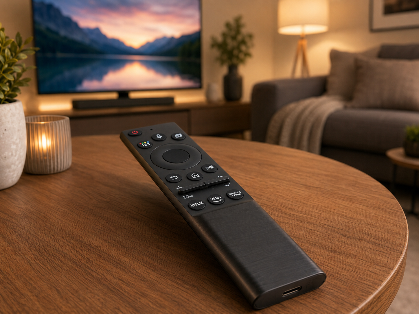azurano Ersatz Fernbedienung für Samsung BN59-01357B TM2180E & BN59-01357A mit USB-C, Solar & Sprachsteuerung, kompatibel mit The Frame, Neo QLED, Crystal UHD 2021-2023 Smart TV - SUB BN59-01358B! – Bild 5