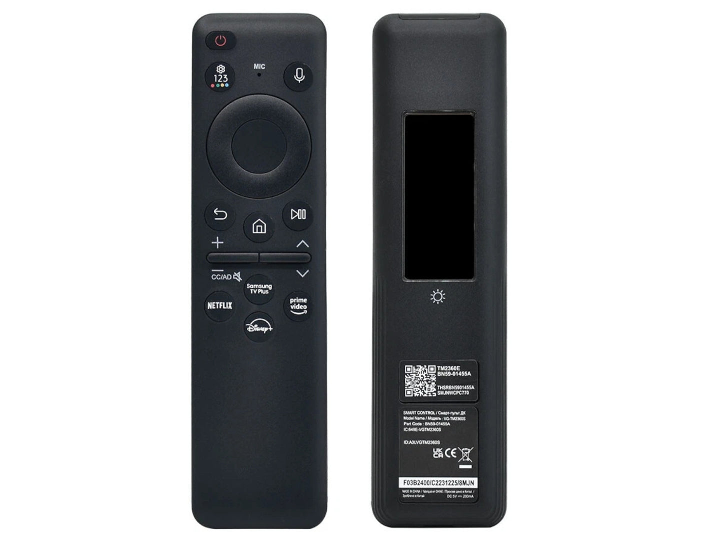azurano SOLAR / USB-C Fernbedienung für SAMSUNG BN59-01455E, BN59-01455A, BN59-01432A, BN59-01432D, BN59-01439A, TM2360E - CU8000 Q60C Q70C QN900C Q80C QN85C QN90C S90C - mit VOICE / Sprachfunktion - Bild 5