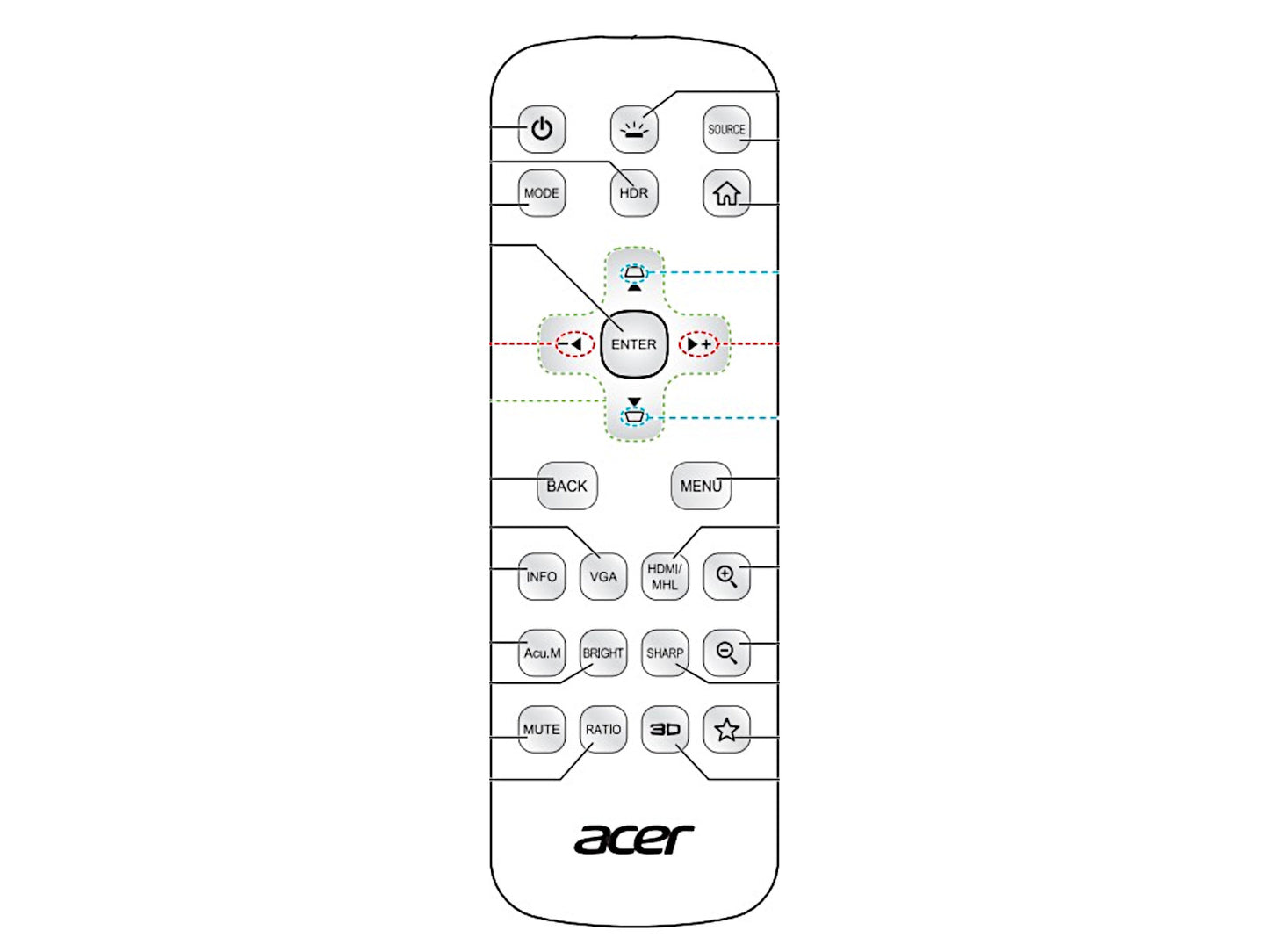 ACER Fernbedienung MC.JQD11.001, MCJQD11001, J-25101 original - Bild 1