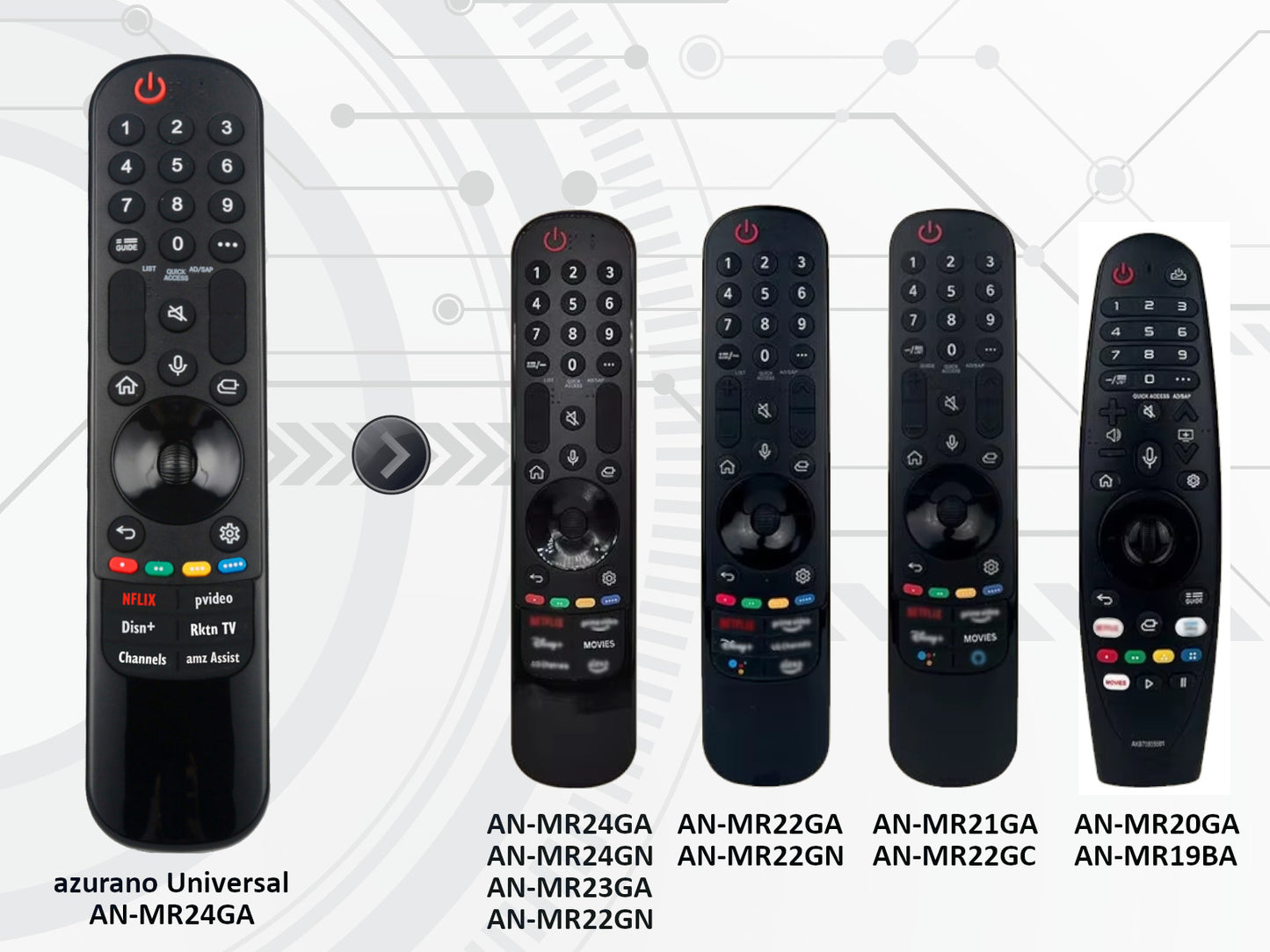 azurano Fernbedienung für LG Universal Magic remote, AN-MR24GA, MR23GA, MR22GA, MR21GA, MR20GA Voice Mouse, OLED NanoCell QNED - Bild 7