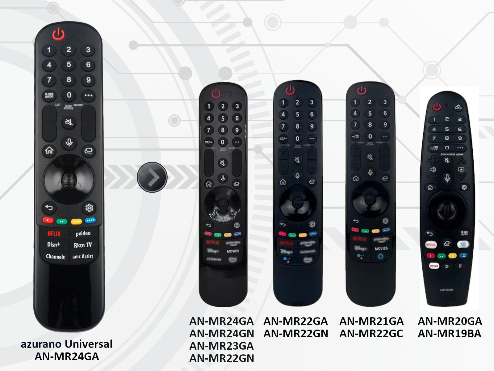 azurano Fernbedienung für LG Universal Magic remote, AN-MR24GA, MR23GA, MR22GA, MR21GA, MR20GA Voice Mouse, OLED NanoCell QNED - Bild 7