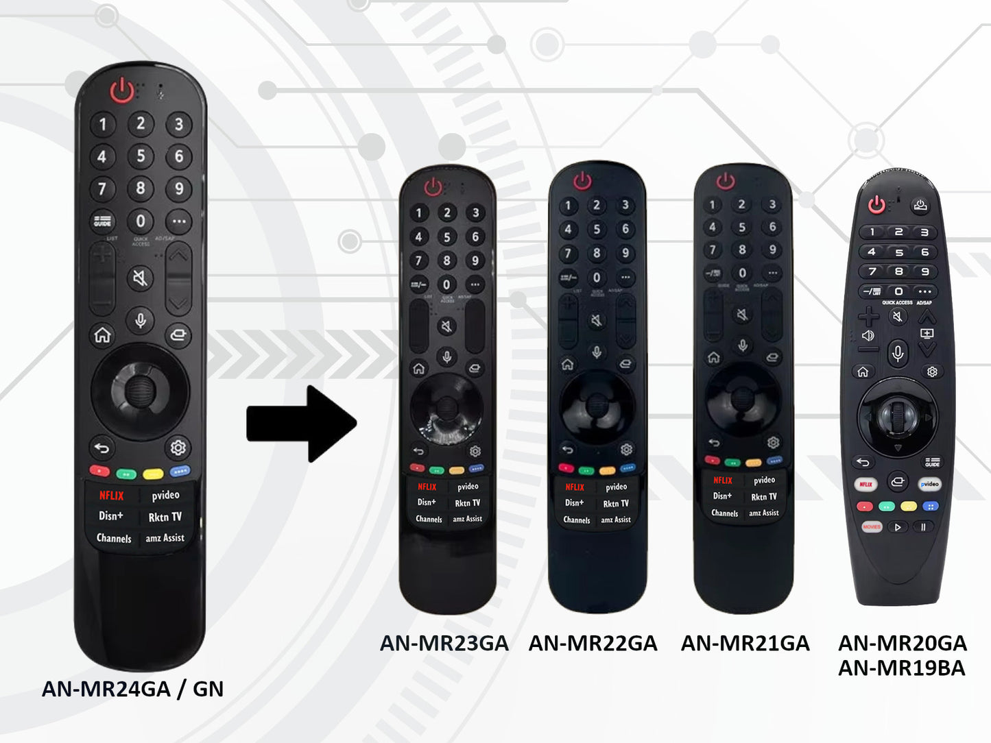 azurano Fernbedienung für LG AN-MR24GA, AKB76045003, Magic Voice Mouse Remote, OLED NanoCell QNED - Bild 7