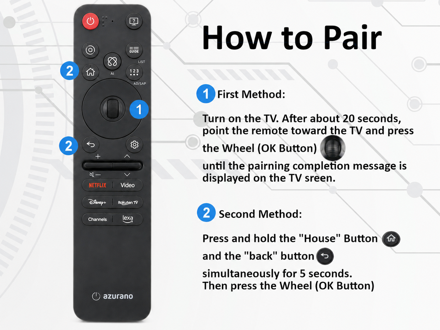 azurano Fernbedienung für LG Magic Voice Remote MR25GA AKB76046603 – Bild 5