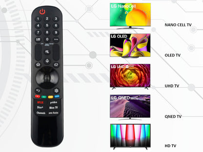 azurano Universal Fernbedienung für alle LG Magic Remote 2024 - 2015 OLED NanoCell QNED 8K 4K UHD HD TV - OHNE Maus & Sprache - MR24GA MR23GA MR22GA & GN MR21GA MR20GA MR19BA MR18BA MR650A MR650 MR600 - Bild 3