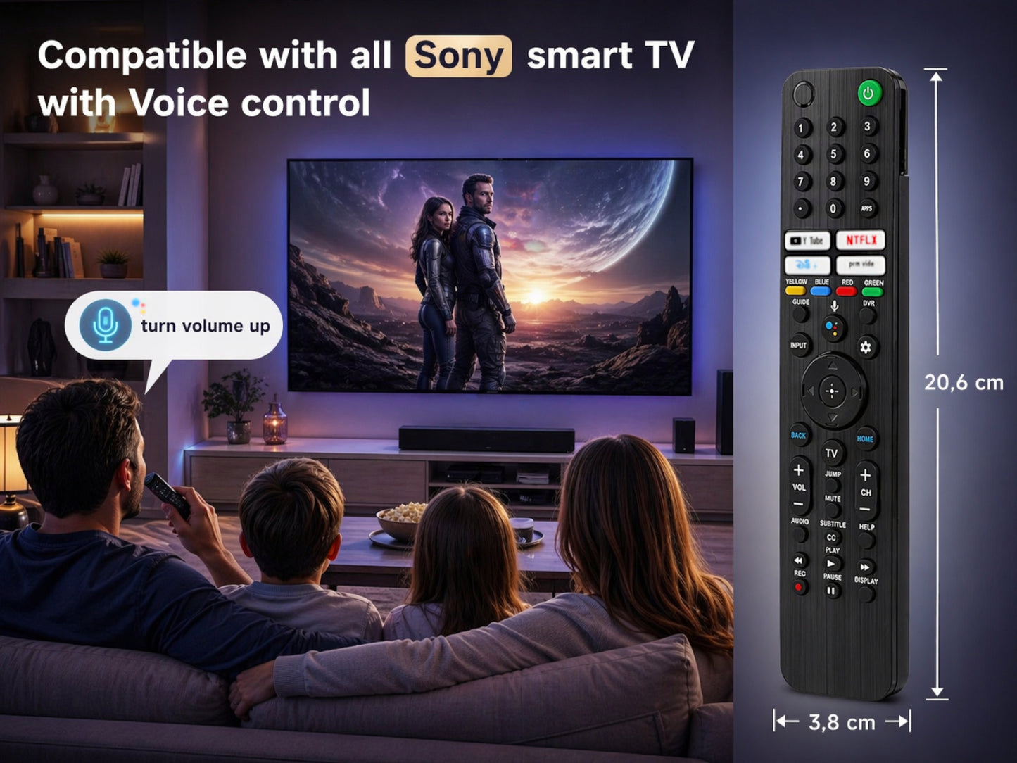 Universal Sprach Fernbedienung für alle SONY Smart TV mit Sprachsteuerung – Bild 4