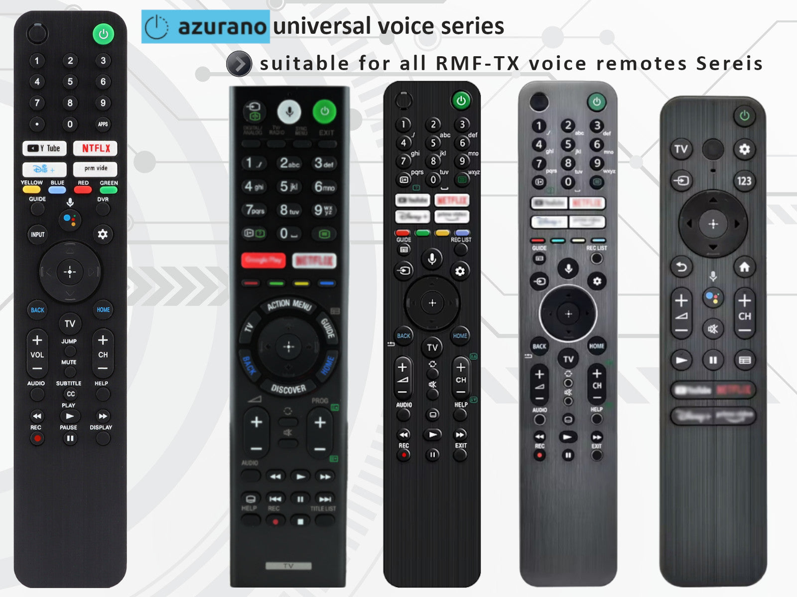 azurano Fernbedienung für SONY RMF-TX, Voice Remote - Universal for all SONY OLED QLED LED 8K 4K Bravia smart TV - Bild 3
