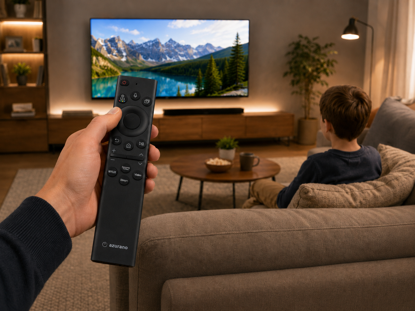 azurano Ersatz für Samsung Fernbedienung BN59-01385B, BN59-01385A, TM2280E - USB-C, Eco Solar & Sprachfunktion  - GQ43QN90 GQ43QN92 GQ43QN93 GQ43QN94 GQ55S95 GQ65S95. - SUB BN59-01391B, TM2281E – Bild 2