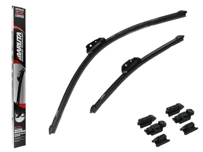 MARUTA Lotus Perl-Effekt Scheibenwischer SET 600 mm / 375 mm (600mm/380mm) - universal - vorne, Aero-dynamik optimierte Wischerblätter aus exklusiver Silikon / Gummimischung (made in Japan) - Bild 10