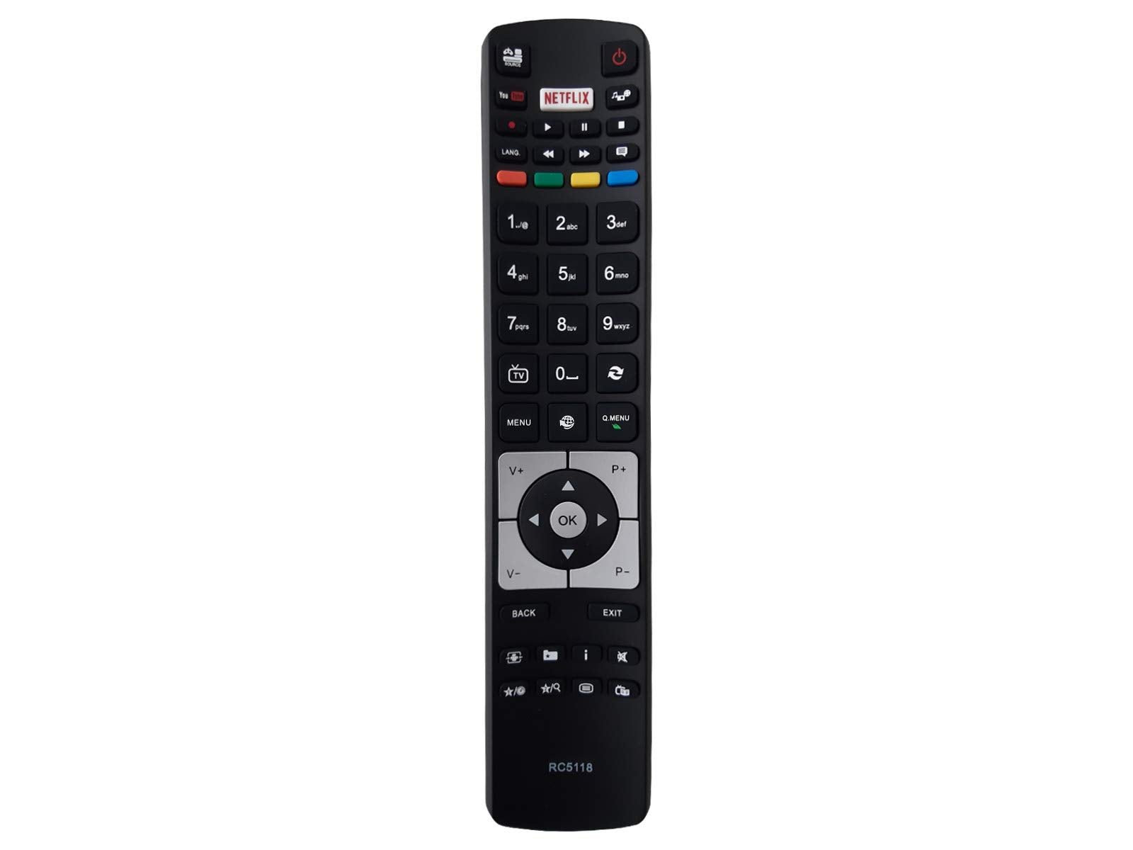 azurano Fernbedienung RC5118 für TELEFUNKEN 4K UHD SmartTV aus 2016 - 2018 mit Direkttasten für Netflix & YouTube - Bild 9