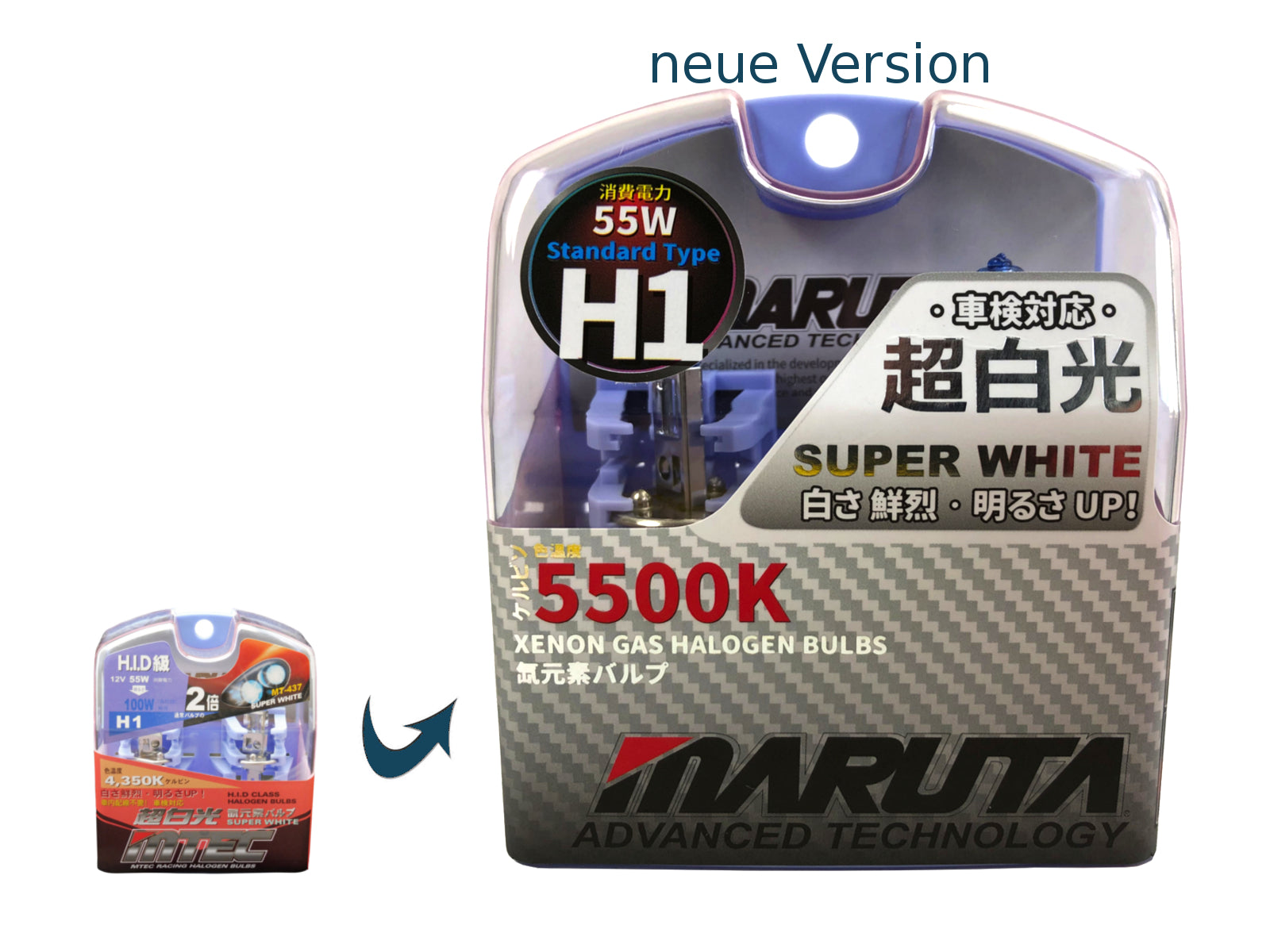 MARUTA SUPER WHITE H1 55W Halogenlampe für Scheinwerfer, Fernlicht, 5500K Xenon-Effekt, langlebiges Quarzglas, ECE-Prüfzeichen - Bild 8