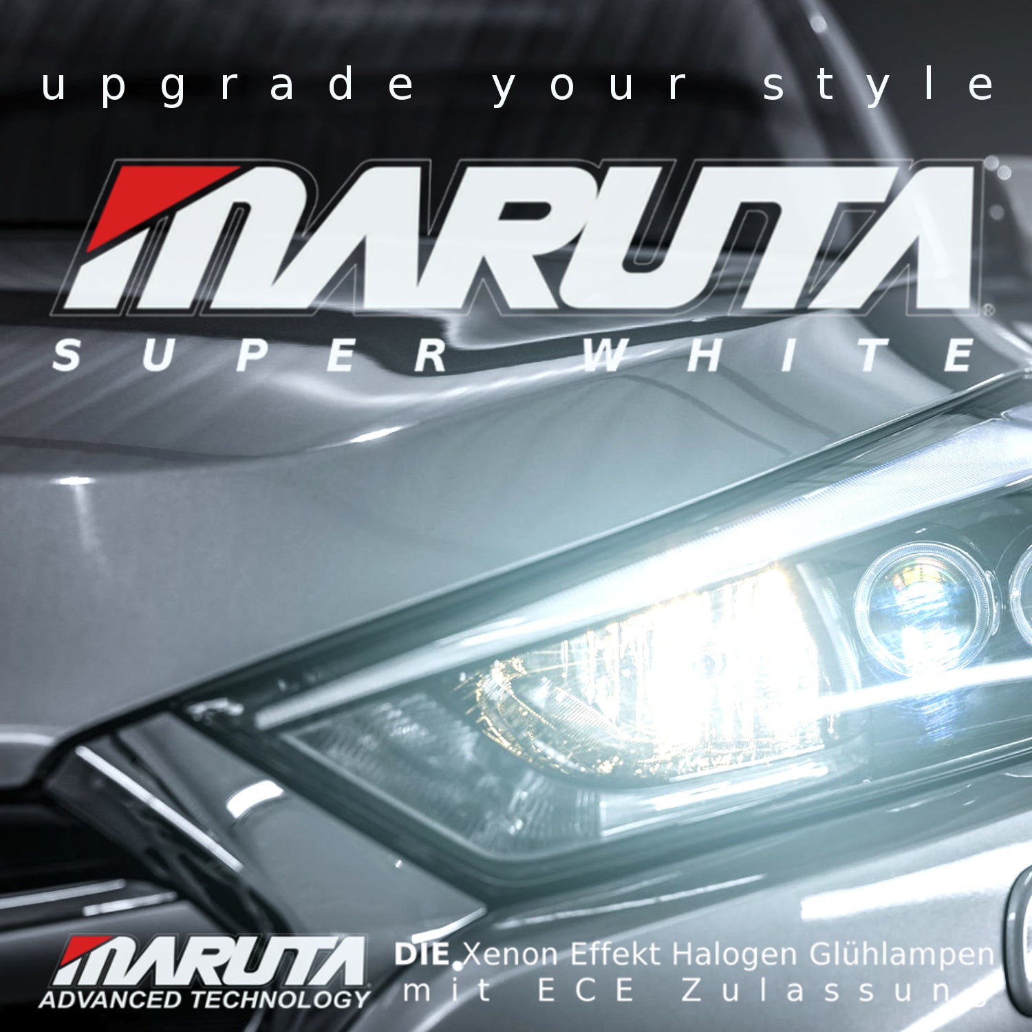 MARUTA SUPER WHITE H4 60/55W Halogenlampe für Abblendlicht, Fernlicht, 5500K Xenon-Effekt, langlebige hochwertige Xenon-Gas Quarzglas Birne, ECE Prüfzeichen - designed in Japan! - Bild 7