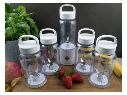 vitaliano tragbarer Smoothie Maker to go im Bundle mit extra Flasche, 500ml, USB, spülmaschinenfest, leichter Mixer für Frische unterwegs, dt. Anleitung - Bild 6