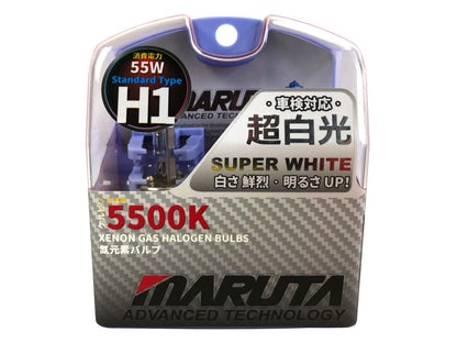 MARUTA SUPER WHITE H1 55W Halogenlampe für Scheinwerfer, Fernlicht, 5500K Xenon-Effekt, langlebiges Quarzglas, ECE-Prüfzeichen - Bild 10