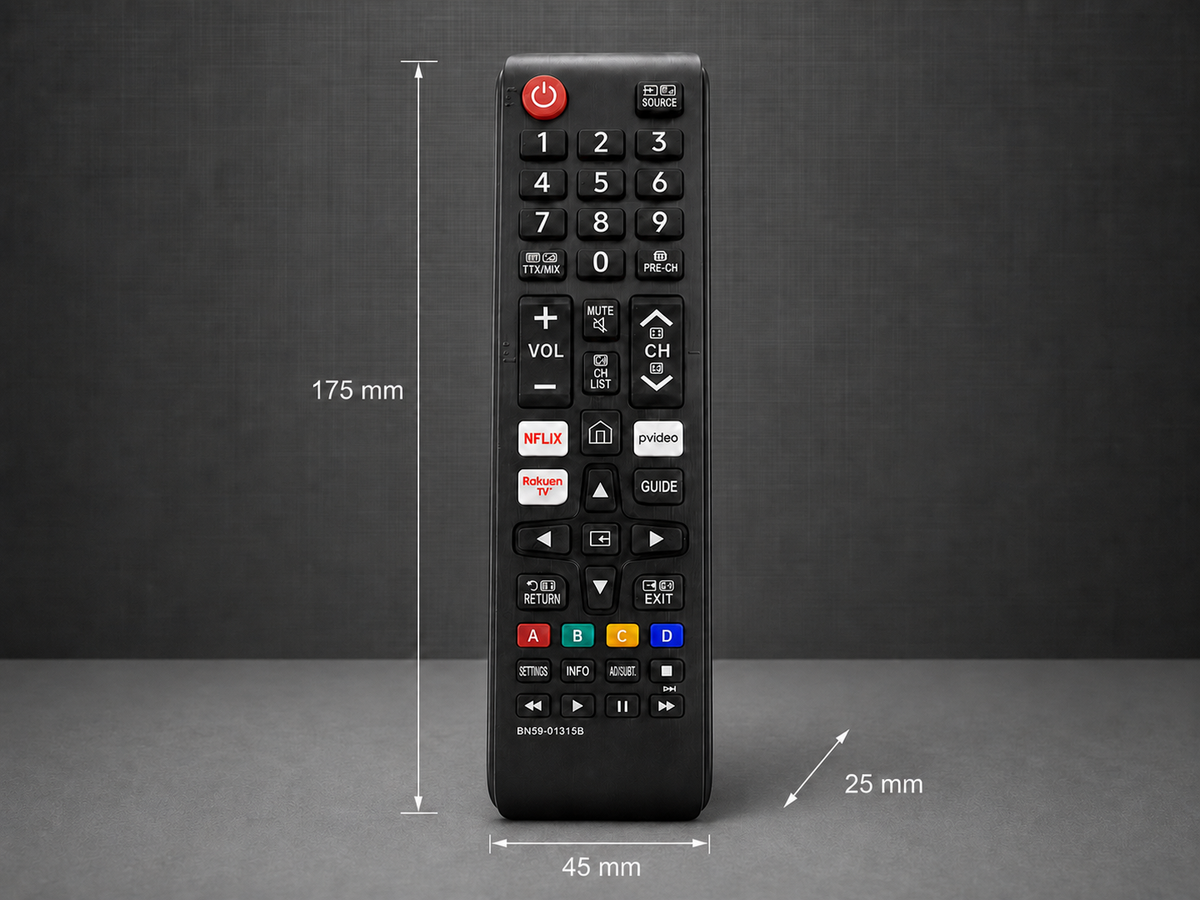 azurano Ersatz für SAMSUNG Fernbedienung BN59-01315B, universal für 2018 - 2022 UE Quantum Crystal QLED UHD 4K Smart TV Serien TU RU Q AU BU LS T UN QN, Direkttasten für Netflix, Prime Video & Rakuten – Bild 3