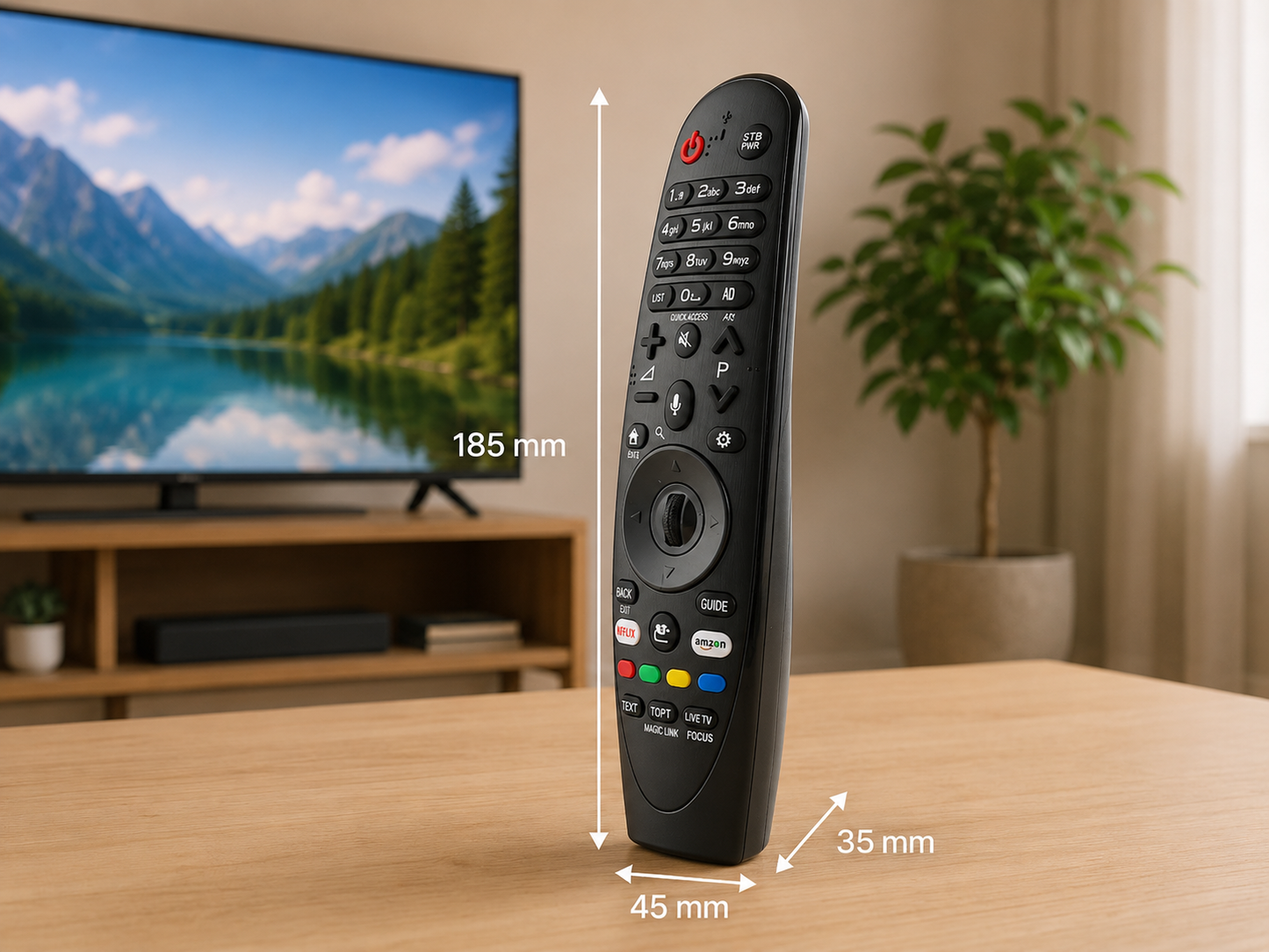 azurano Fernbedienung Magic Remote AN-MR650A, AKB75075301 für 2017 LG Smart TV mit Sprachsteuerung, Mausfunktion, Direktasten für Netflix & Amazon Video – Bild 3