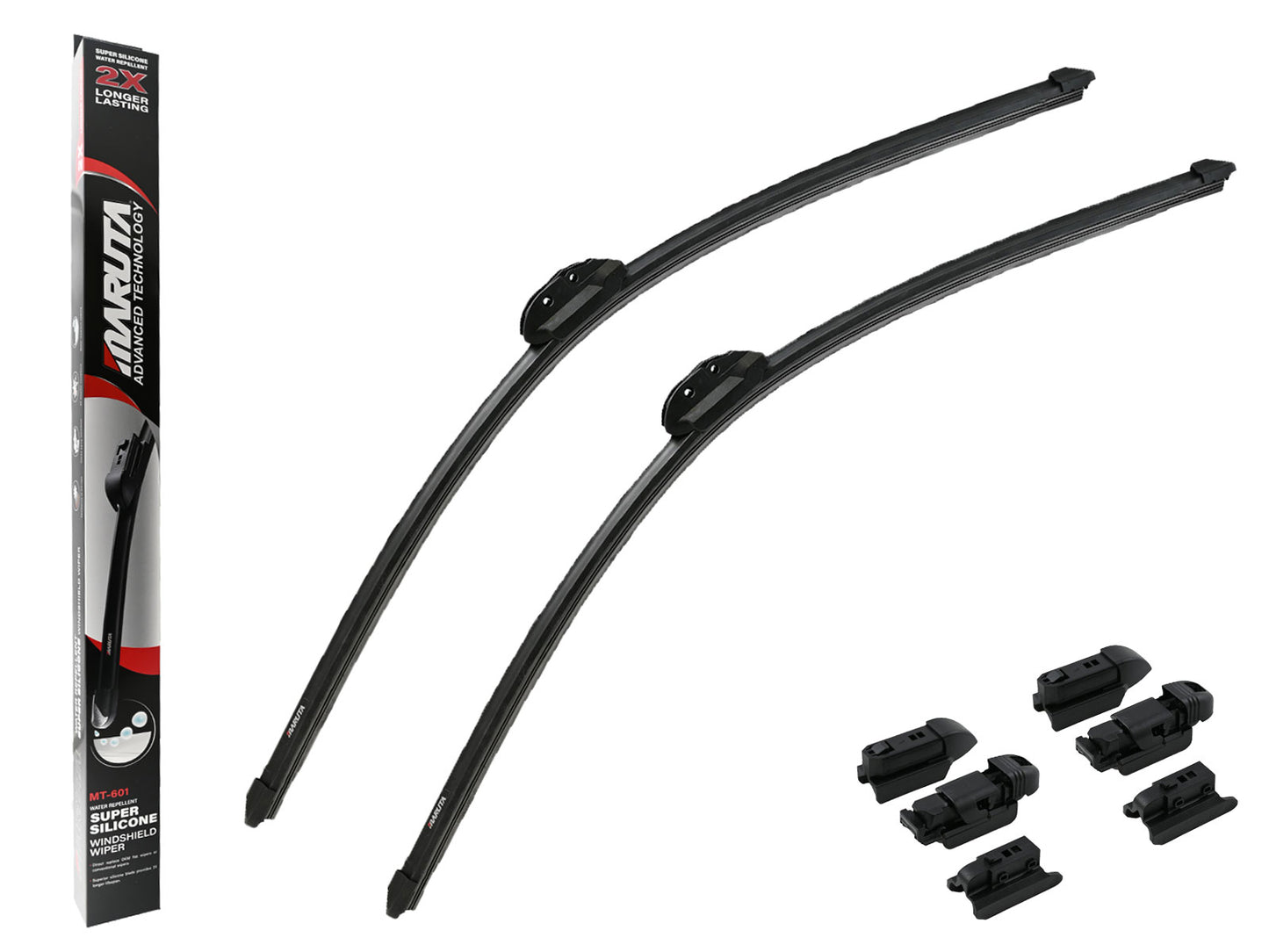 MARUTA Lotus Perl-Effekt Scheibenwischer SET 700 mm / 700 mm - universal - vorne, Aero-dynamik optimierte Wischerblätter aus exklusiver Silikon / Gummimischung (made in Japan) - Bild 1