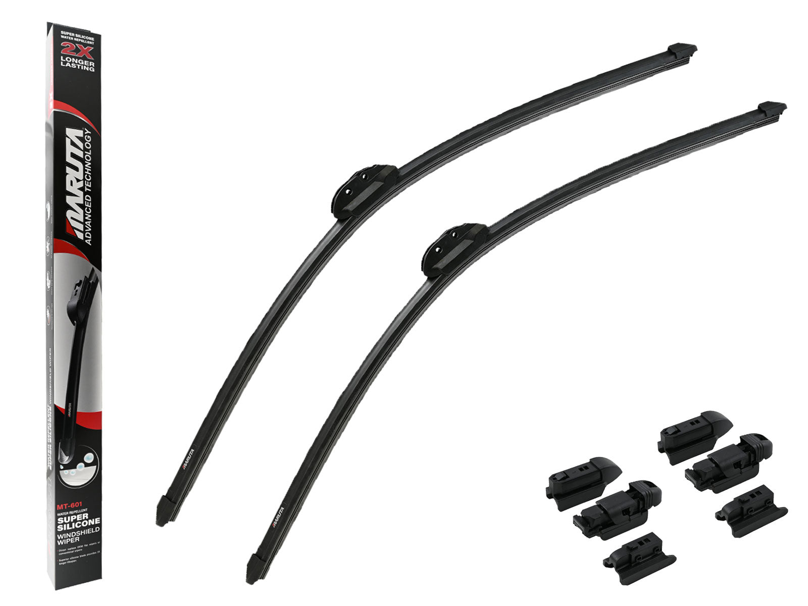MARUTA Lotus Perl-Effekt Scheibenwischer SET 700 mm / 700 mm - universal - vorne, Aero-dynamik optimierte Wischerblätter aus exklusiver Silikon / Gummimischung (made in Japan) - Bild 1