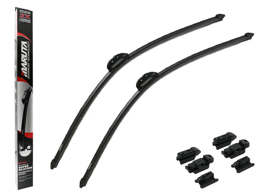 MARUTA Lotus Perl-Effekt Scheibenwischer SET 700 mm / 700 mm - universal - vorne, Aero-dynamik optimierte Wischerblätter aus exklusiver Silikon / Gummimischung (made in Japan) - Bild 1