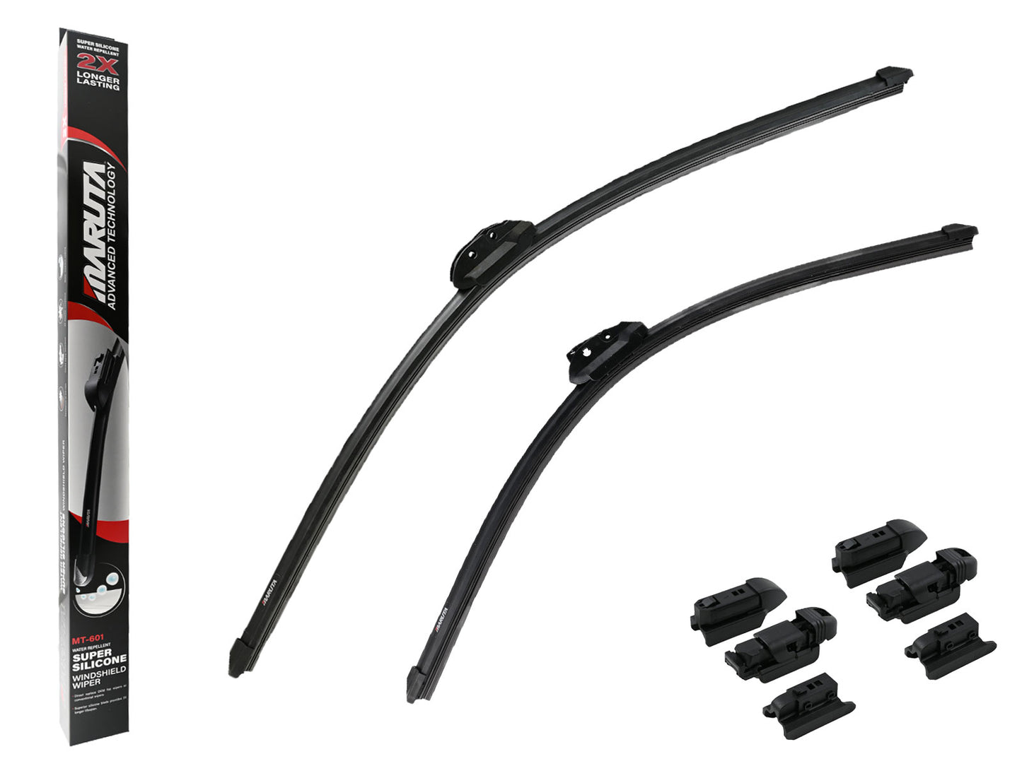MARUTA Lotus Perl-Effekt Scheibenwischer SET 700 mm / 550 mm - universal - vorne, Aero-dynamik optimierte Wischerblätter aus exklusiver Silikon / Gummimischung (made in Japan) - Bild 1