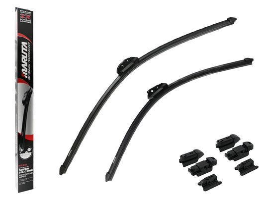 MARUTA Lotus Perl-Effekt Scheibenwischer SET 700 mm / 550 mm - universal - vorne, Aero-dynamik optimierte Wischerblätter aus exklusiver Silikon / Gummimischung (made in Japan) - Bild 1