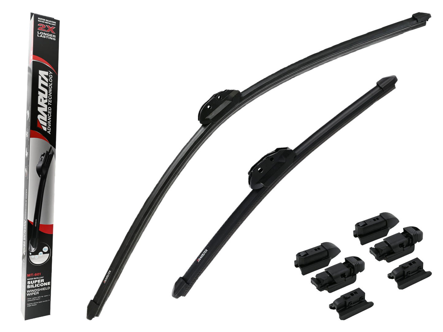 MARUTA Lotus Perl-Effekt Scheibenwischer SET 700 mm / 400 mm - universal - vorne, Aero-dynamik optimierte Wischerblätter aus exklusiver Silikon / Gummimischung (made in Japan) - Bild 1