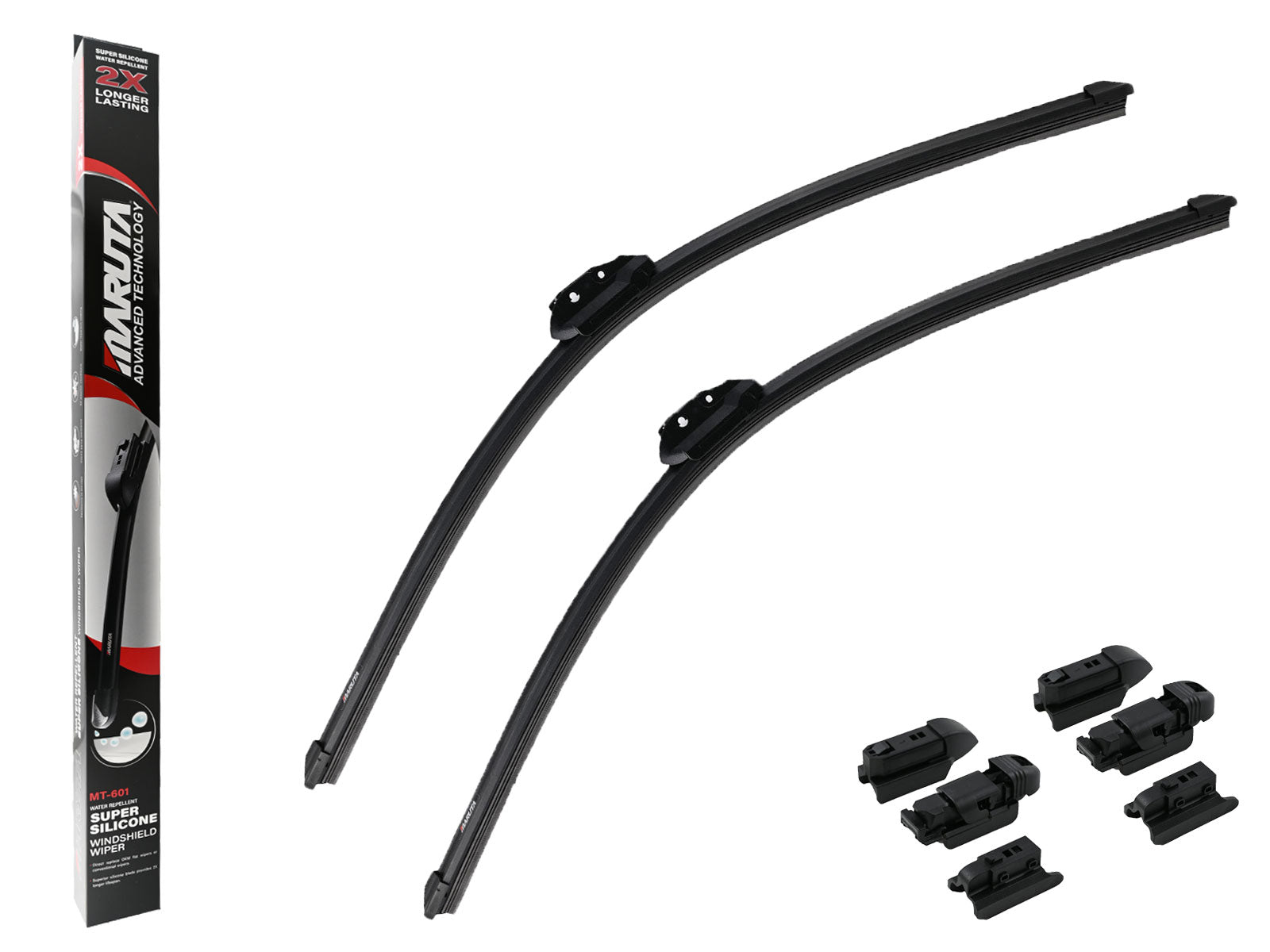 MARUTA Lotus Perl-Effekt Scheibenwischer SET 650 mm / 650 mm - universal - vorne, Aero-dynamik optimierte Wischerblätter aus exklusiver Silikon / Gummimischung (made in Japan) - Bild 1