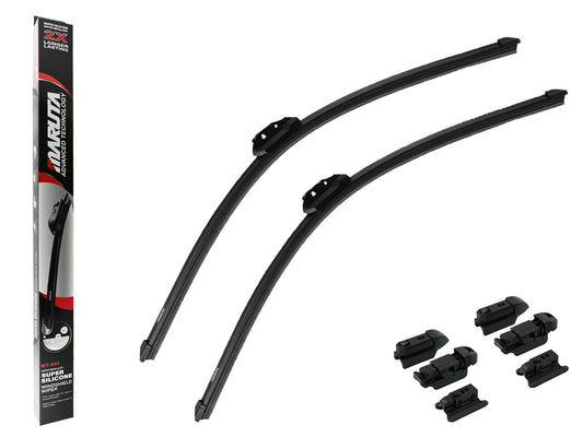 MARUTA Lotus Perl-Effekt Scheibenwischer SET 650 mm / 650 mm - universal - vorne, Aero-dynamik optimierte Wischerblätter aus exklusiver Silikon / Gummimischung (made in Japan) - Bild 1