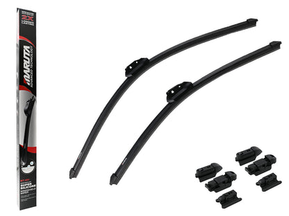 MARUTA Lotus Perl-Effekt Scheibenwischer SET 650 mm / 525mm (650mm/530mm) - universal - vorne, Aero-dynamik optimierte Wischerblätter aus exklusiver Silikon / Gummimischung (made in Japan) - Bild 1
