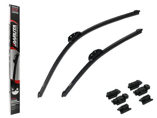 MARUTA Lotus Perl-Effekt Scheibenwischer SET 650 mm / 400 mm - universal - vorne, Aero-dynamik optimierte Wischerblätter aus exklusiver Silikon / Gummimischung (made in Japan) - Bild 1