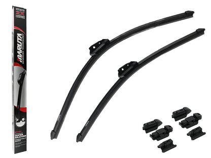 MARUTA Lotus Perl-Effekt Scheibenwischer SET 600 mm / 525 mm (600mm/530mm) - universal - vorne, Aero-dynamik optimierte Wischerblätter aus exklusiver Silikon / Gummimischung (made in Japan) - Bild 1