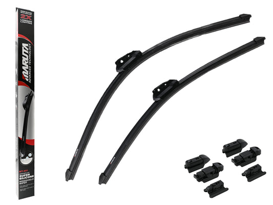 MARUTA Lotus Perl-Effekt Scheibenwischer SET 600 mm / 525 mm (600mm/530mm) - universal - vorne, Aero-dynamik optimierte Wischerblätter aus exklusiver Silikon / Gummimischung (made in Japan) - Bild 1