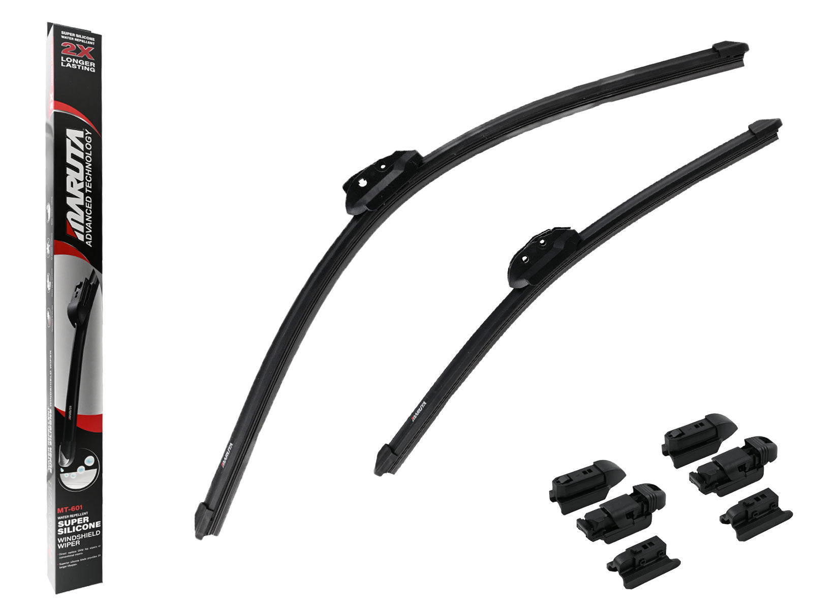 MARUTA Lotus Perl-Effekt Scheibenwischer SET 600 mm / 450 mm - universal - vorne, Aero-dynamik optimierte Wischerblätter aus exklusiver Silikon / Gummimischung (made in Japan) - Bild 1