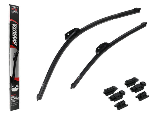 MARUTA Lotus Perl-Effekt Scheibenwischer SET 600 mm / 450 mm - universal - vorne, Aero-dynamik optimierte Wischerblätter aus exklusiver Silikon / Gummimischung (made in Japan) - Bild 1