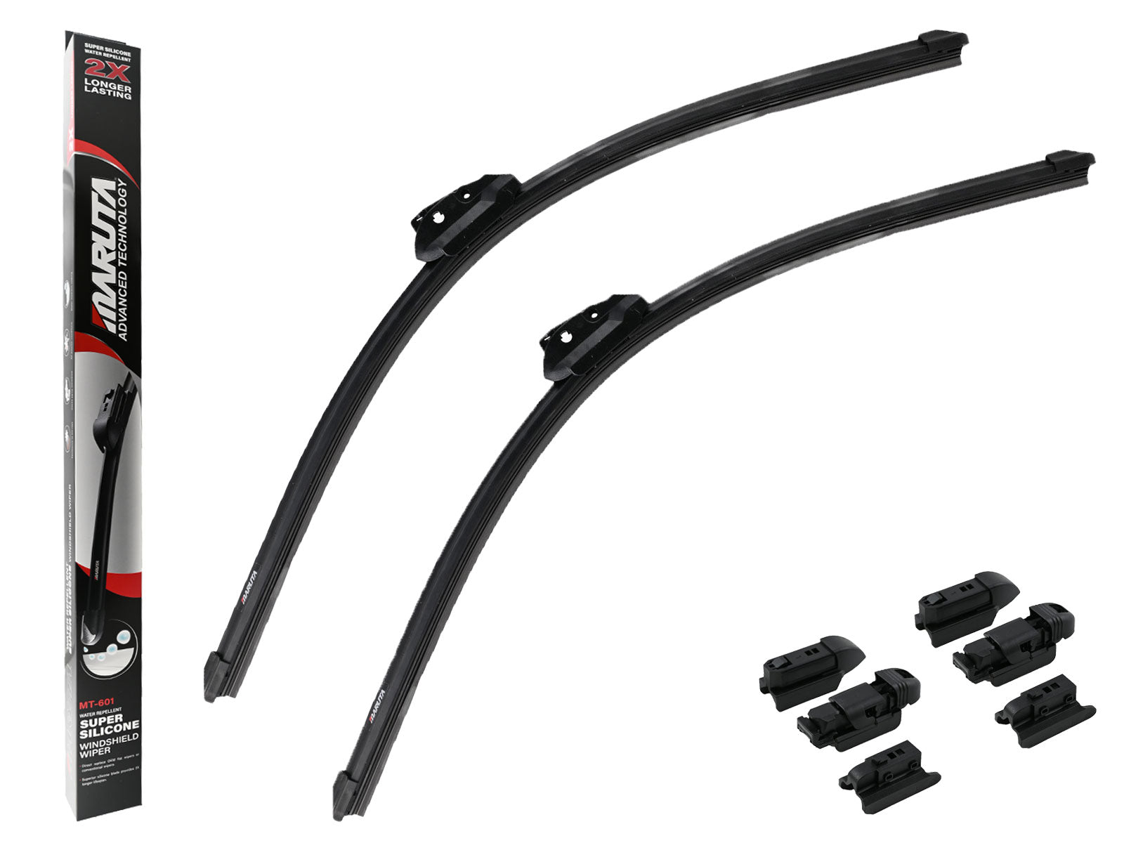 MARUTA Lotus Perl-Effekt Scheibenwischer SET 550 mm / 550 mm - universal - vorne, Aero-dynamik optimierte Wischerblätter aus exklusiver Silikon / Gummimischung (made in Japan) - Bild 1