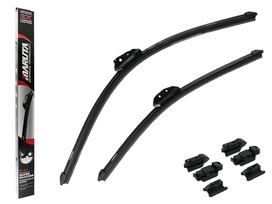 MARUTA Lotus Perl-Effekt Scheibenwischer SET 550 mm / 475 mm - universal - vorne, Aero-dynamik optimierte Wischerblätter aus exklusiver Silikon / Gummimischung (made in Japan) - Bild 1