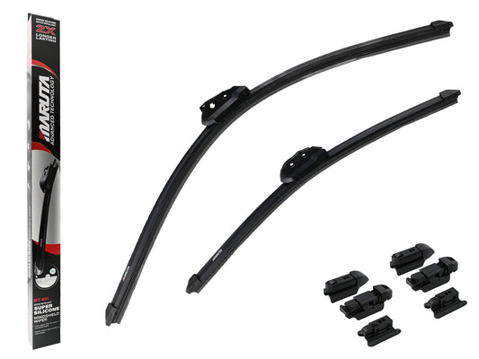 MARUTA Lotus Perl-Effekt Scheibenwischer SET 550mm / 450mm - universal - vorne, Aero-dynamik optimierte Wischerblätter aus exklusiver Silikon / Gummimischung (made in Japan) - Bild 1