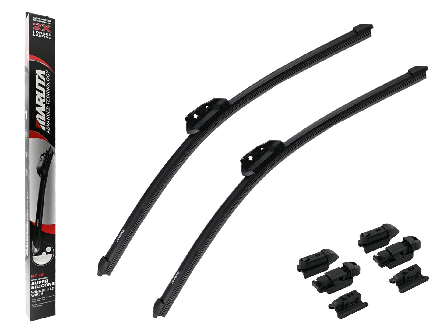 MARUTA Lotus Perl-Effekt Scheibenwischer SET 525mm/525mm (530mm/530mm) - universal - vorne, Aero-dynamik optimierte Wischerblätter aus exklusiver Silikon / Gummimischung (made in Japan) - Bild 1