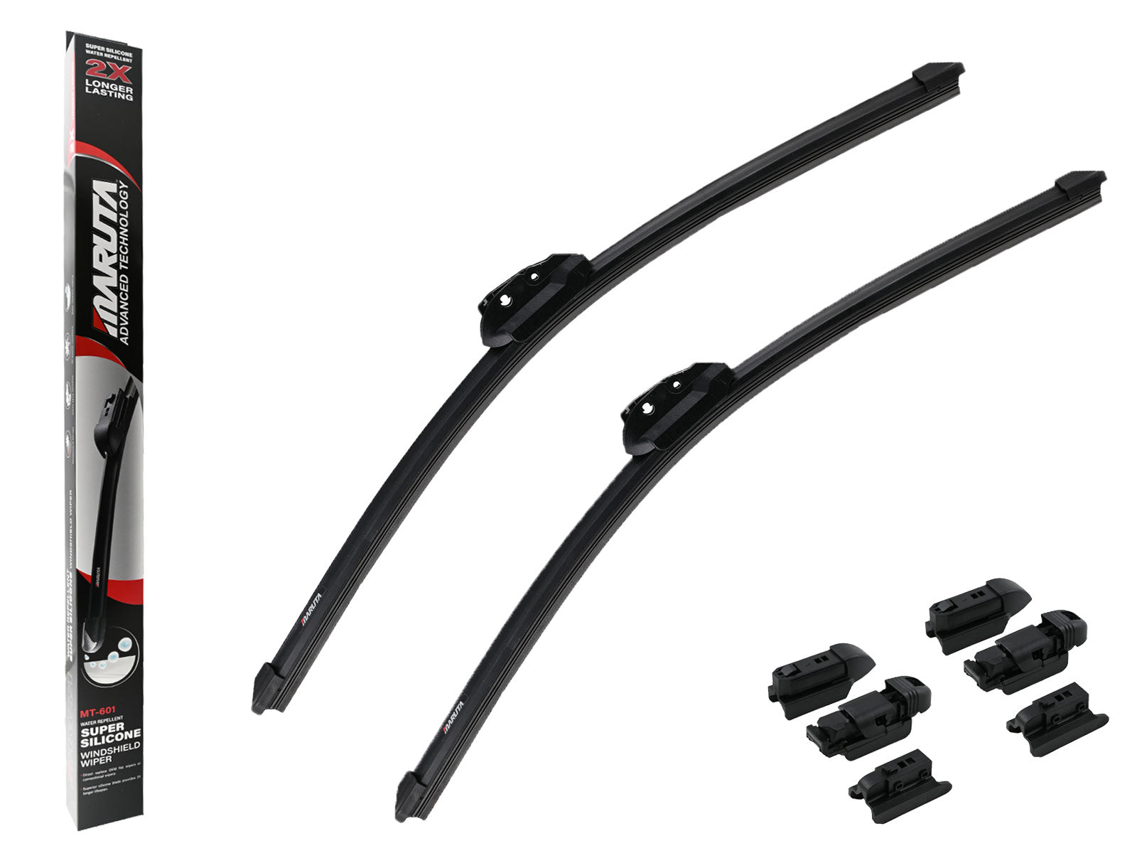 MARUTA Lotus Perl-Effekt Scheibenwischer SET 525mm/525mm (530mm/530mm) - universal - vorne, Aero-dynamik optimierte Wischerblätter aus exklusiver Silikon / Gummimischung (made in Japan) - Bild 1