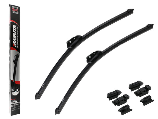 MARUTA Lotus Perl-Effekt Scheibenwischer SET 525mm/525mm (530mm/530mm) - universal - vorne, Aero-dynamik optimierte Wischerblätter aus exklusiver Silikon / Gummimischung (made in Japan) - Bild 1