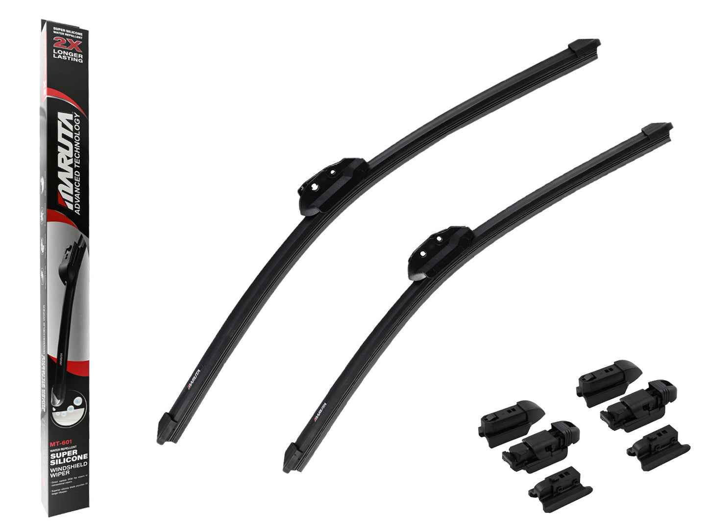 MARUTA Lotus Perl-Effekt Scheibenwischer SET 525mm / 475mm (530mm/475mm) - universal - vorne, Aero-dynamik optimierte Wischerblätter aus exklusiver Silikon / Gummimischung (made in Japan) - Bild 1