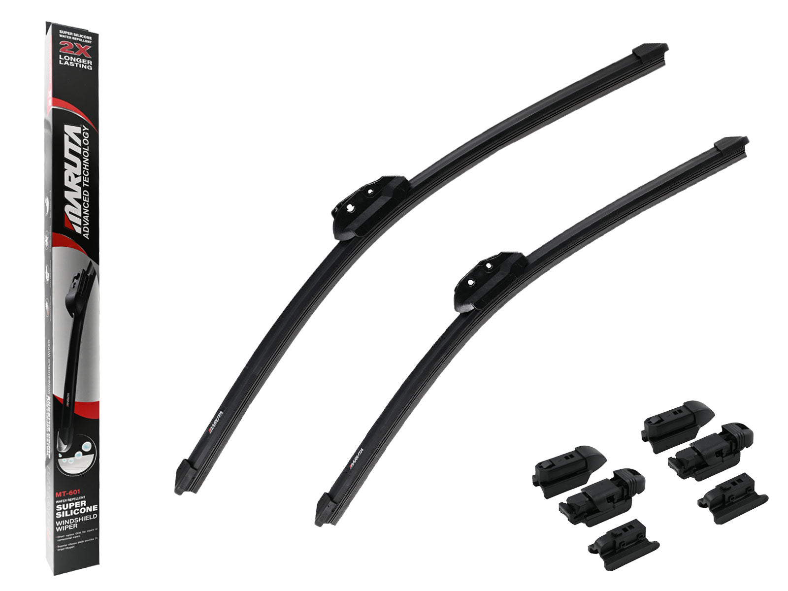 MARUTA Lotus Perl-Effekt Scheibenwischer SET 525mm / 475mm (530mm/475mm) - universal - vorne, Aero-dynamik optimierte Wischerblätter aus exklusiver Silikon / Gummimischung (made in Japan) - Bild 1
