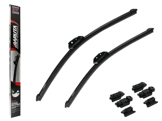 MARUTA Lotus Perl-Effekt Scheibenwischer SET 525mm / 475mm (530mm/475mm) - universal - vorne, Aero-dynamik optimierte Wischerblätter aus exklusiver Silikon / Gummimischung (made in Japan) - Bild 1