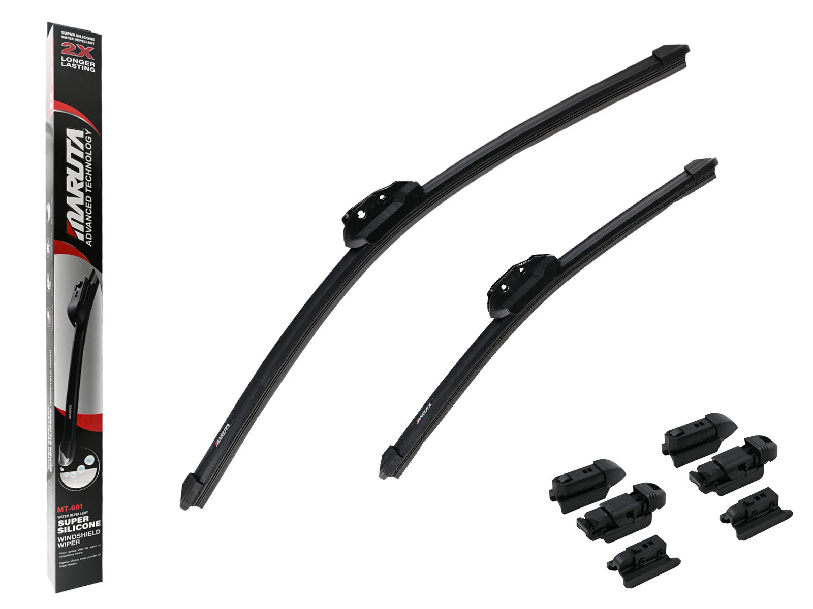 MARUTA Lotus Perl-Effekt Scheibenwischer SET 525mm / 375mm (530mm/380mm) - universal - vorne, Aero-dynamik optimierte Wischerblätter aus exklusiver Silikon / Gummimischung (made in Japan) - Bild 1