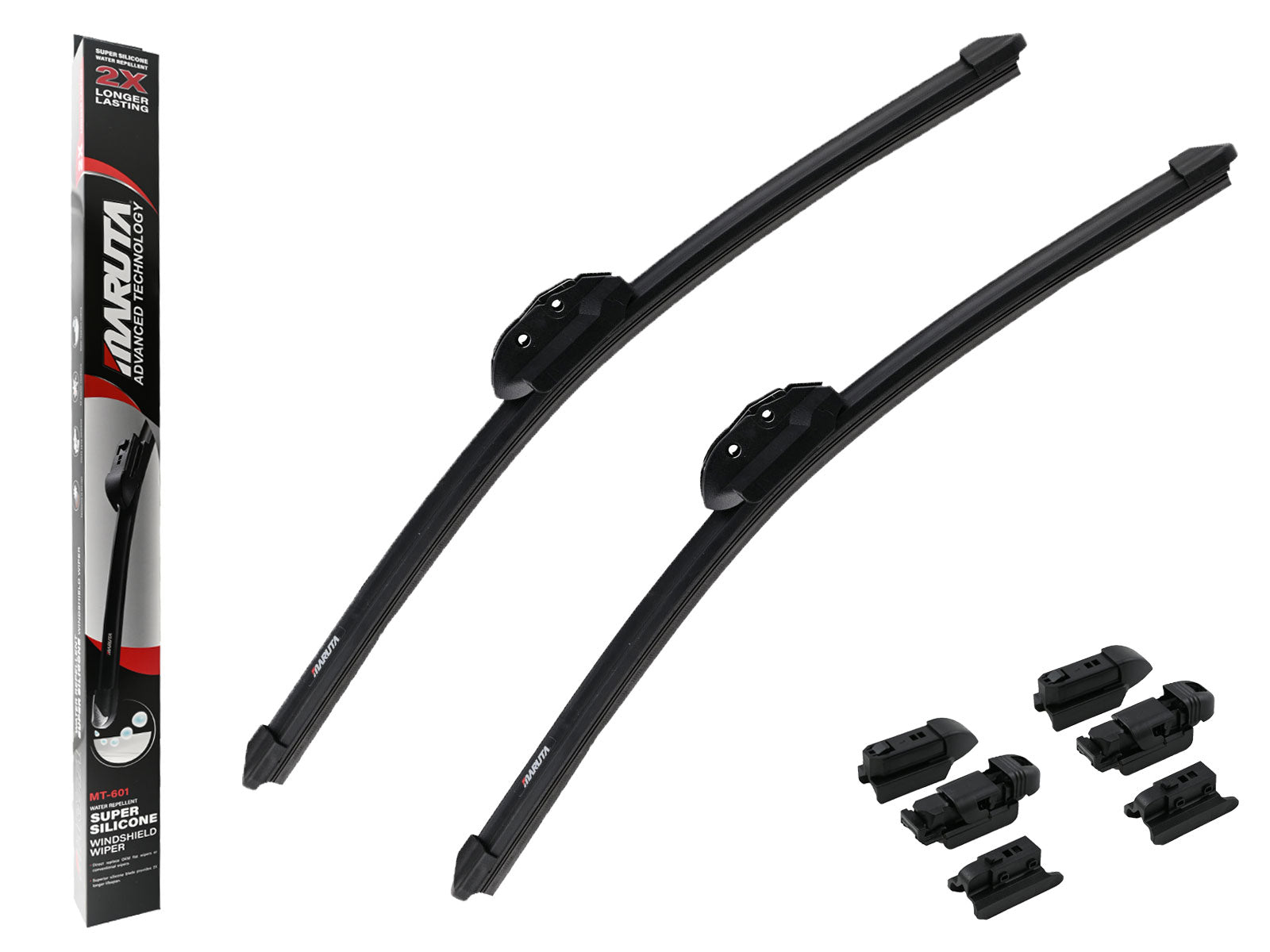 MARUTA Lotus Perl-Effekt Scheibenwischer SET 450mm / 450mm - universal - vorne, Aero-dynamik optimierte Wischerblätter aus exklusiver Silikon / Gummimischung (made in Japan) - Bild 1